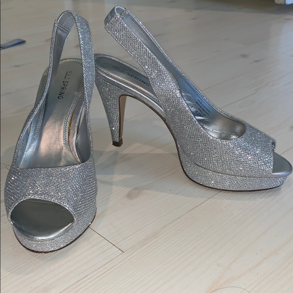 Silver Glitter Heels